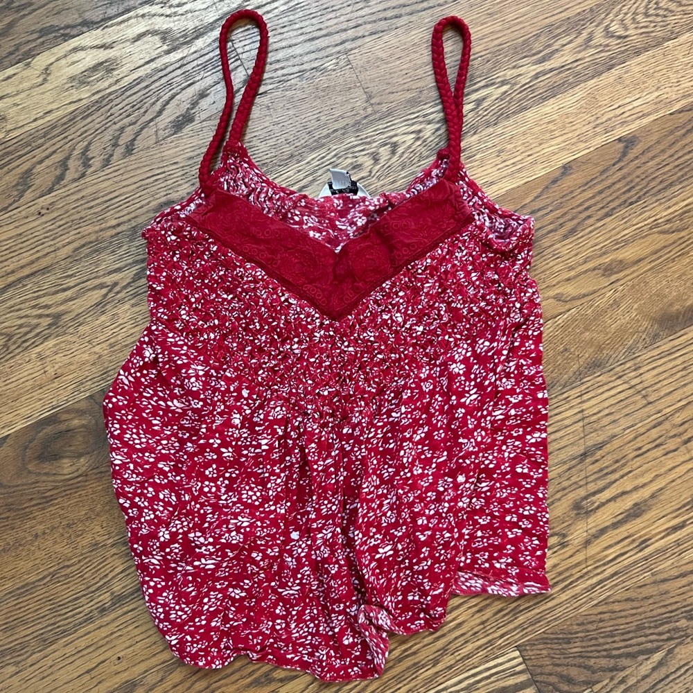 Small red floral Lucky Brand tank top